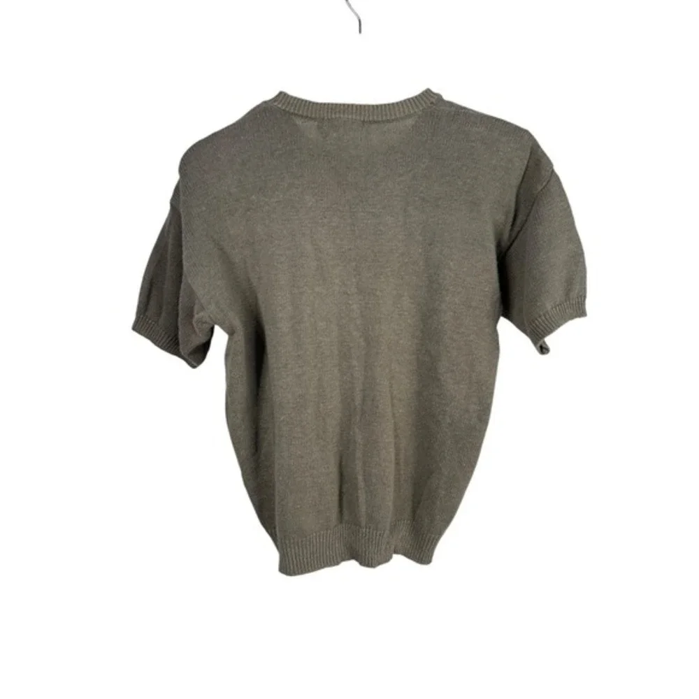 VTG White Stag Women Large Green Knit Sweater Macrame Quirky GrannyCore‎ Casual - Picture 3 of 7